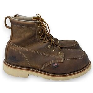 Thorogood Work Boots Mens 12 EE Brown Moc Steel Safety Toe 6" 804-4375 Leather